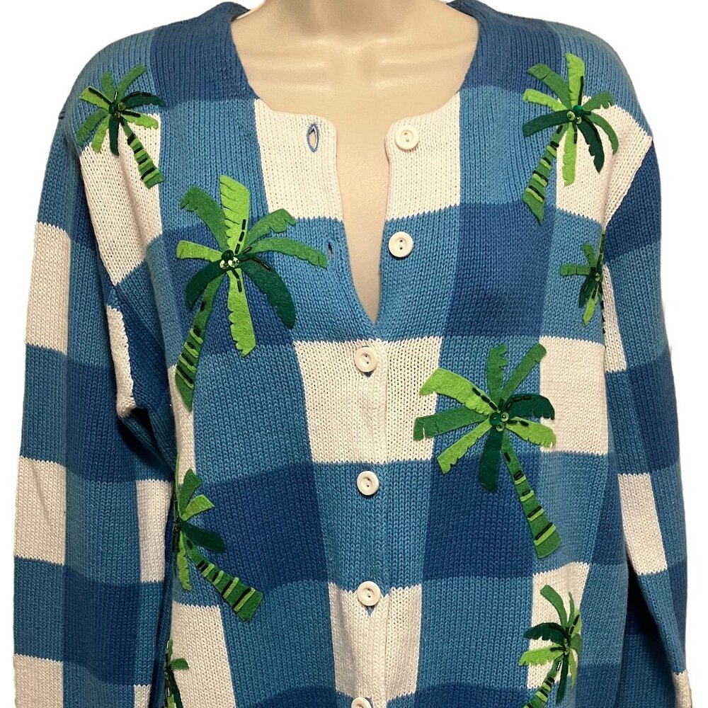 EUC Talbots Palm Tree Cardigan Size:  Small